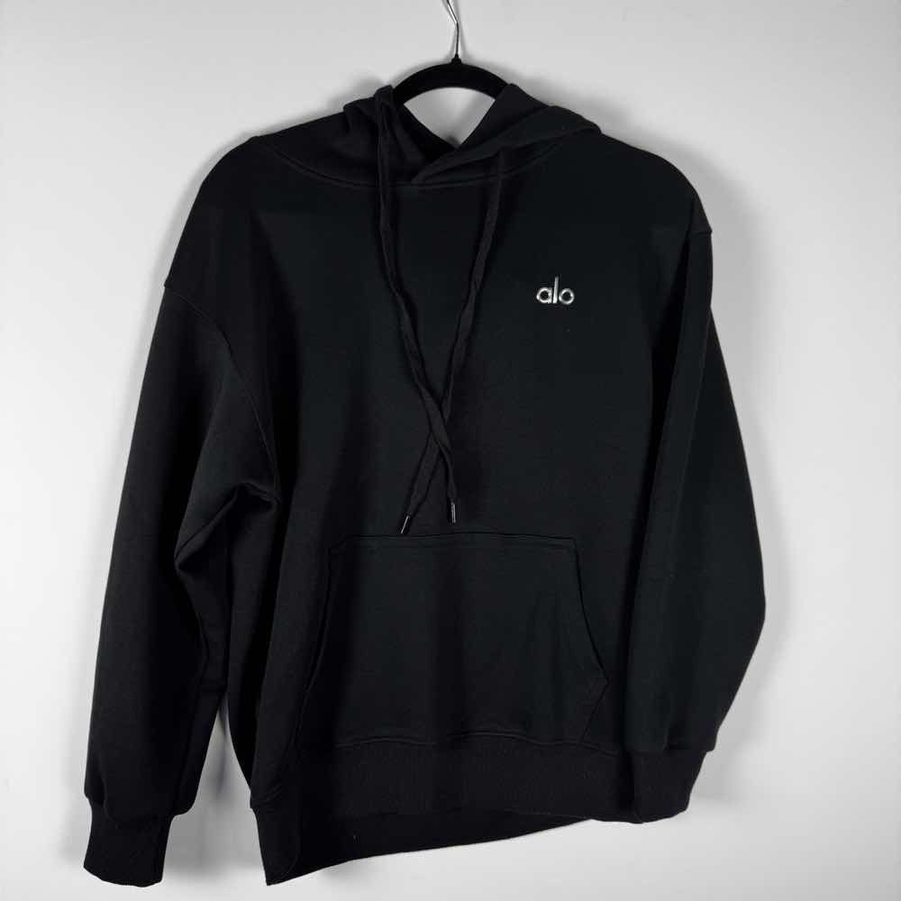 Alo Yoga Accolade Hoodie Black Pullover Sweatshirt Unisex Small
